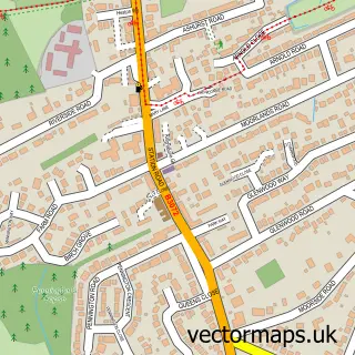 Street map sample of West Moors, Dorset