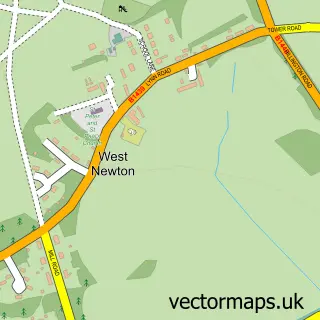 Street map sample of West Newton, Norfolk