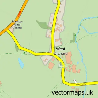 Street map sample of West Orchard, Dorset