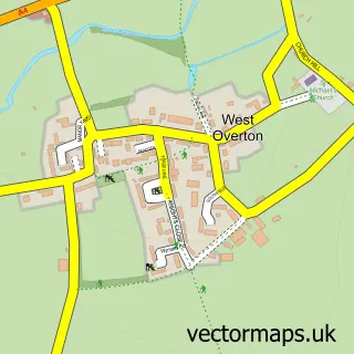 Street map sample of West Overton, Wiltshire