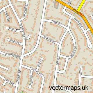 Street map sample of West Parley, Dorset