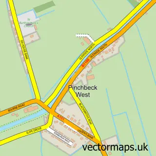 Street map sample of West Pinchbeck, Lincolnshire