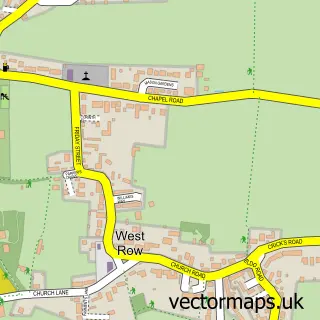 Street map sample of West Row, Suffolk