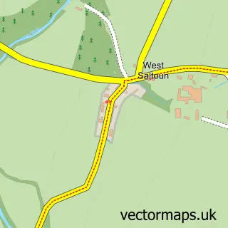Street map sample of West Saltoun, East Lothian