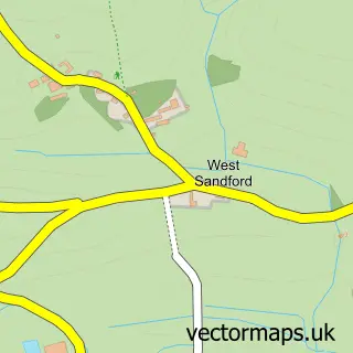 Street map sample of West Sandford, Devon