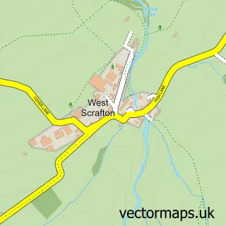 Street map sample of West Scrafton, North Yorkshire