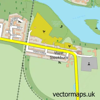 Street map sample of West Sleekburn, Northumberland