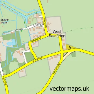 Street map sample of West Somerton, Norfolk