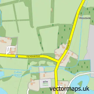 Street map sample of West Stow, Suffolk
