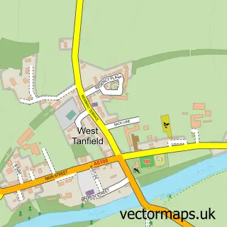 Street map sample of West Tanfield, North Yorkshire