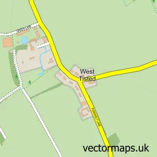 Street map sample of West Tisted, Hampshire