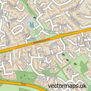 Street map sample of West Totton, Hampshire