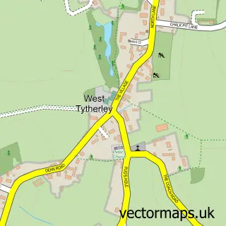 Street map sample of West Tytherley, Hampshire