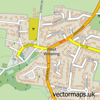 Street map sample of West Wittering, West Sussex