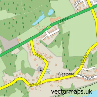 Street map sample of Westbere, Kent