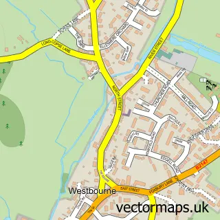 Street map sample of Westbourne, West Sussex