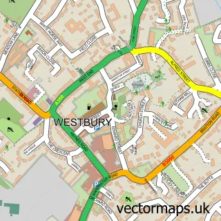 Street map sample of Westbury, Wiltshire