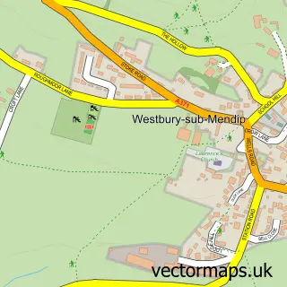 Street map sample of Westbury-sub-Mendip, Somerset