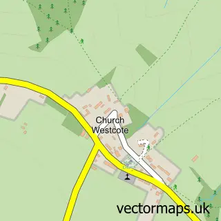 Street map sample of Westcote, Gloucestershire