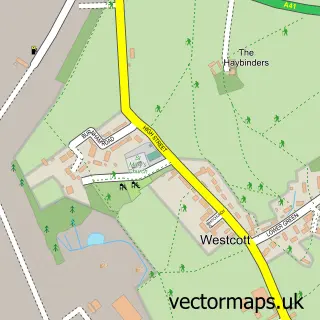 Street map sample of Westcott, Buckinghamshire