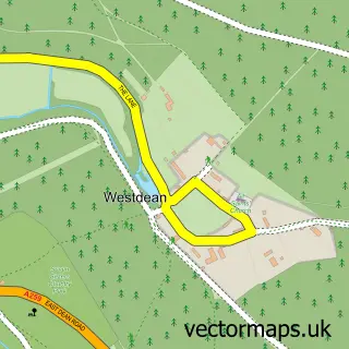 Street map sample of Westdean, East Sussex
