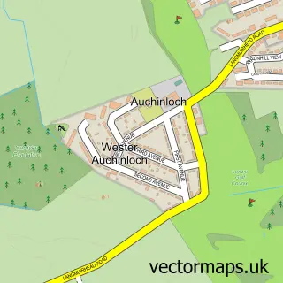 Street map sample of Wester Auchinloch, Lanarkshire