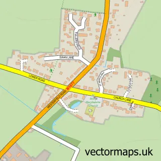 Street map sample of Westerfield, Suffolk