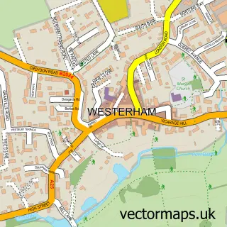 Street map sample of Westerham, Kent