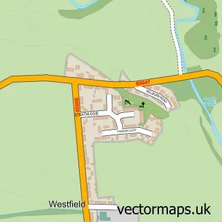 Street map sample of Westfield, West Lothian