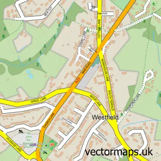 Street map sample of Westfield, East Sussex