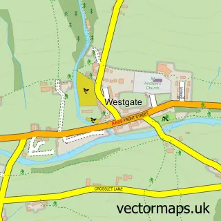 Street map sample of Westgate, Durham