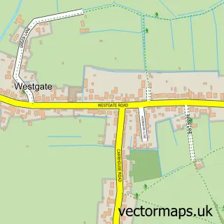 Street map sample of Westgate, Lincolnshire