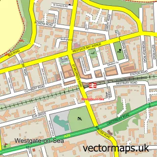 Street map sample of Westgate-on-Sea, Kent