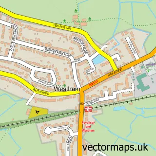 Street map sample of Westham, East Sussex