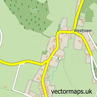 Street map sample of Westhope, Herefordshire