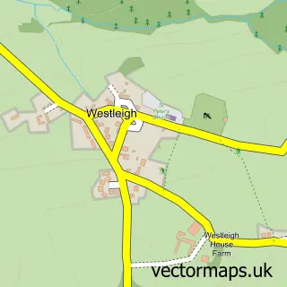 Street map sample of Westleigh, Devon
