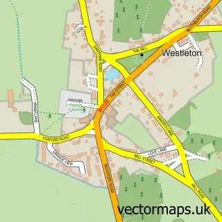 Street map sample of Westleton, Suffolk