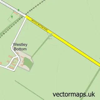 Street map sample of Westley Bottom, Cambridgeshire