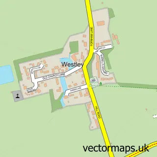Street map sample of Westley, Suffolk