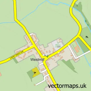 Street map sample of Westmill, Hertfordshire