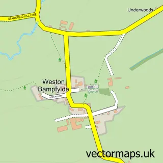 Street map sample of Weston Bampfylde, Somerset