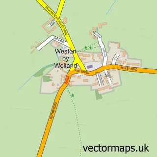 Street map sample of Weston by Welland, Northamptonshire