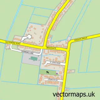Street map sample of Weston Hills, Lincolnshire