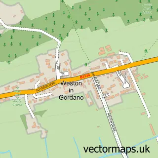 Street map sample of Weston in Gordano, Somerset