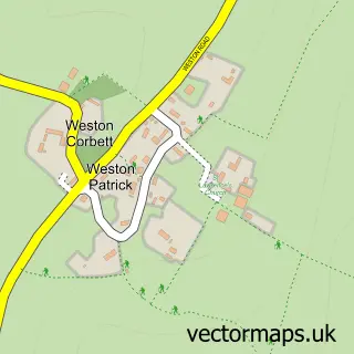 Street map sample of Weston Patrick, Hampshire