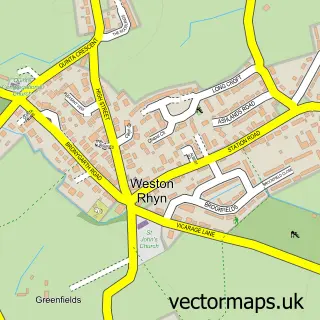 Street map sample of Weston Rhyn, Shropshire