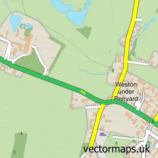 Street map sample of Weston under Penyard, Herefordshire