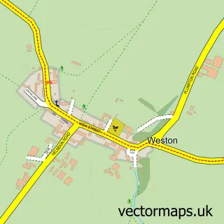 Street map sample of Weston, Northamptonshire