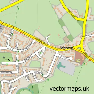 Street map sample of Weston, Cheshire