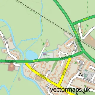 Street map sample of Weston, Staffordshire